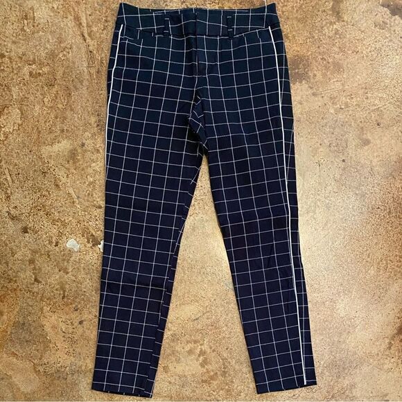 OLD Navy academia Black plaid Pixie Tuxedo Skinny cropped flat front dress pant - Picture 9 of 9